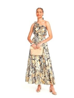 NWOT J crew Collection one shoulder lurex dress